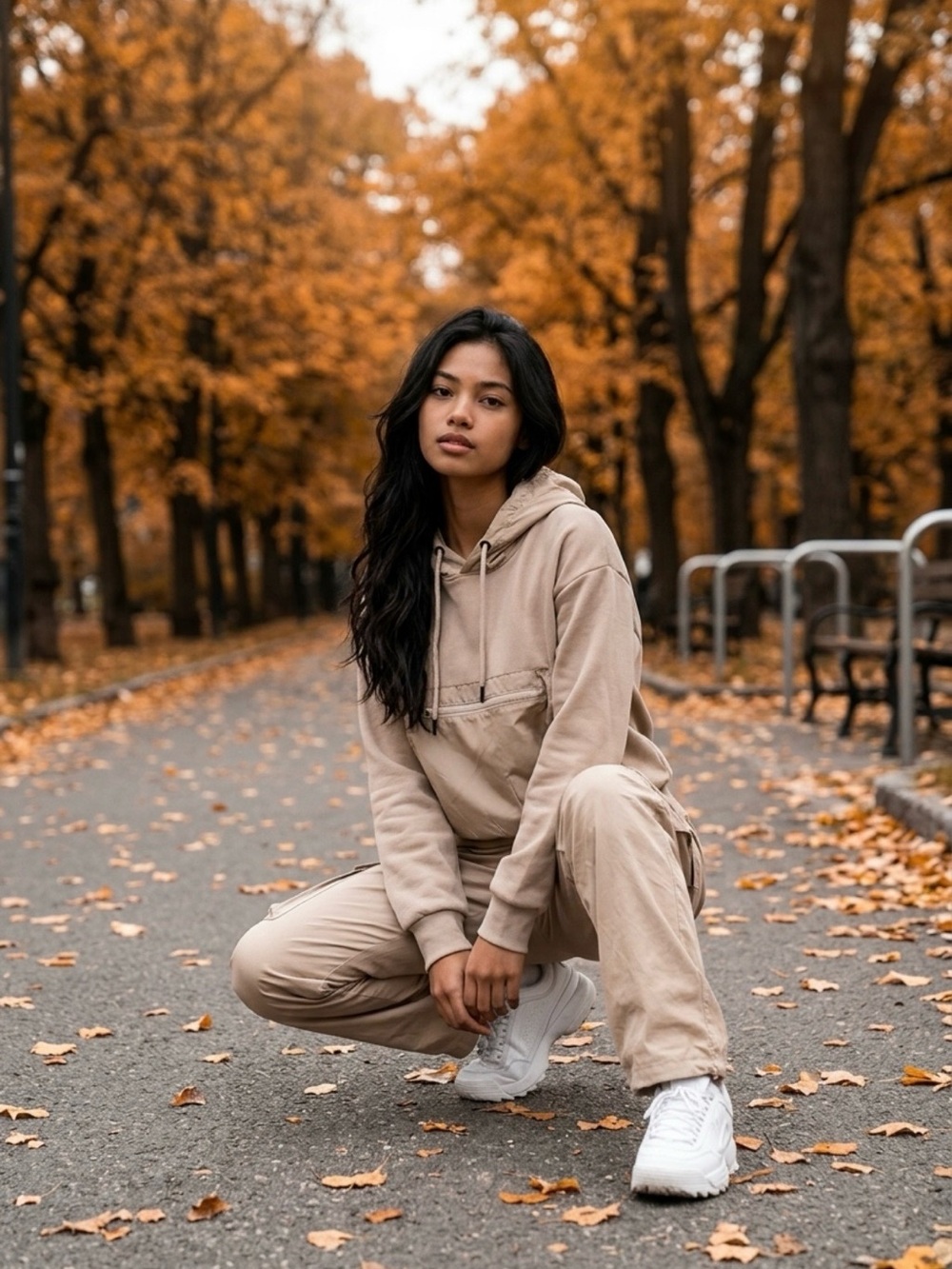 Relaxed Beige Women's hoodie-